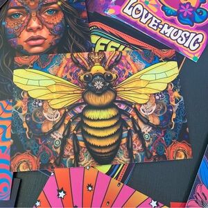 Hippie Trippy Psychedelic Wall Collage Kit - New! 💖🍄🌈✨